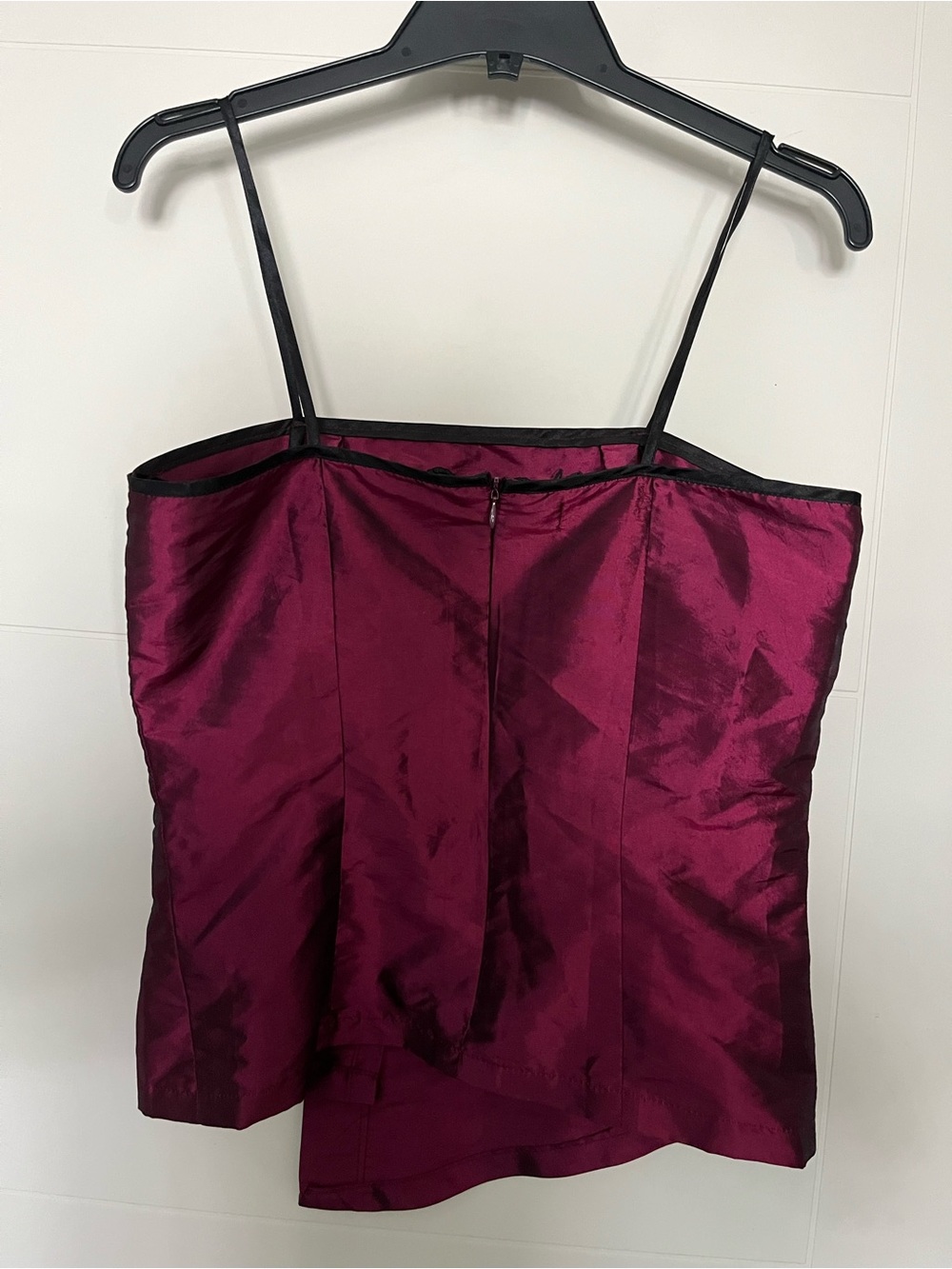 Y2K Satin Embroidered blouse top- Black Cherry - Picture 3 of 6